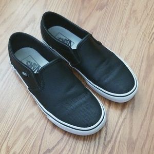 {Vans} Black Slip Ons Size 8